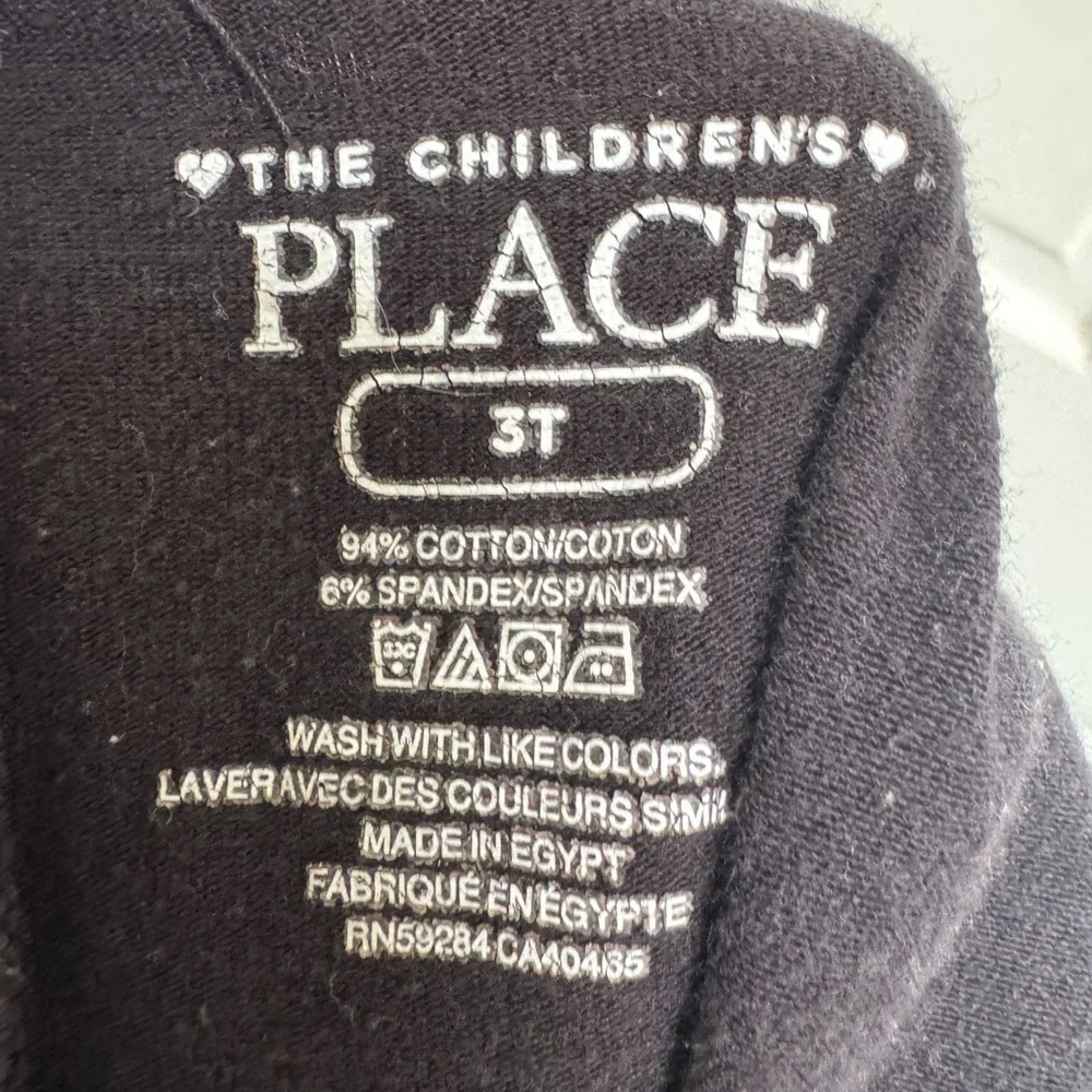 The Children's Place 3T Girls Black Cotton Stretch Leggings Pants